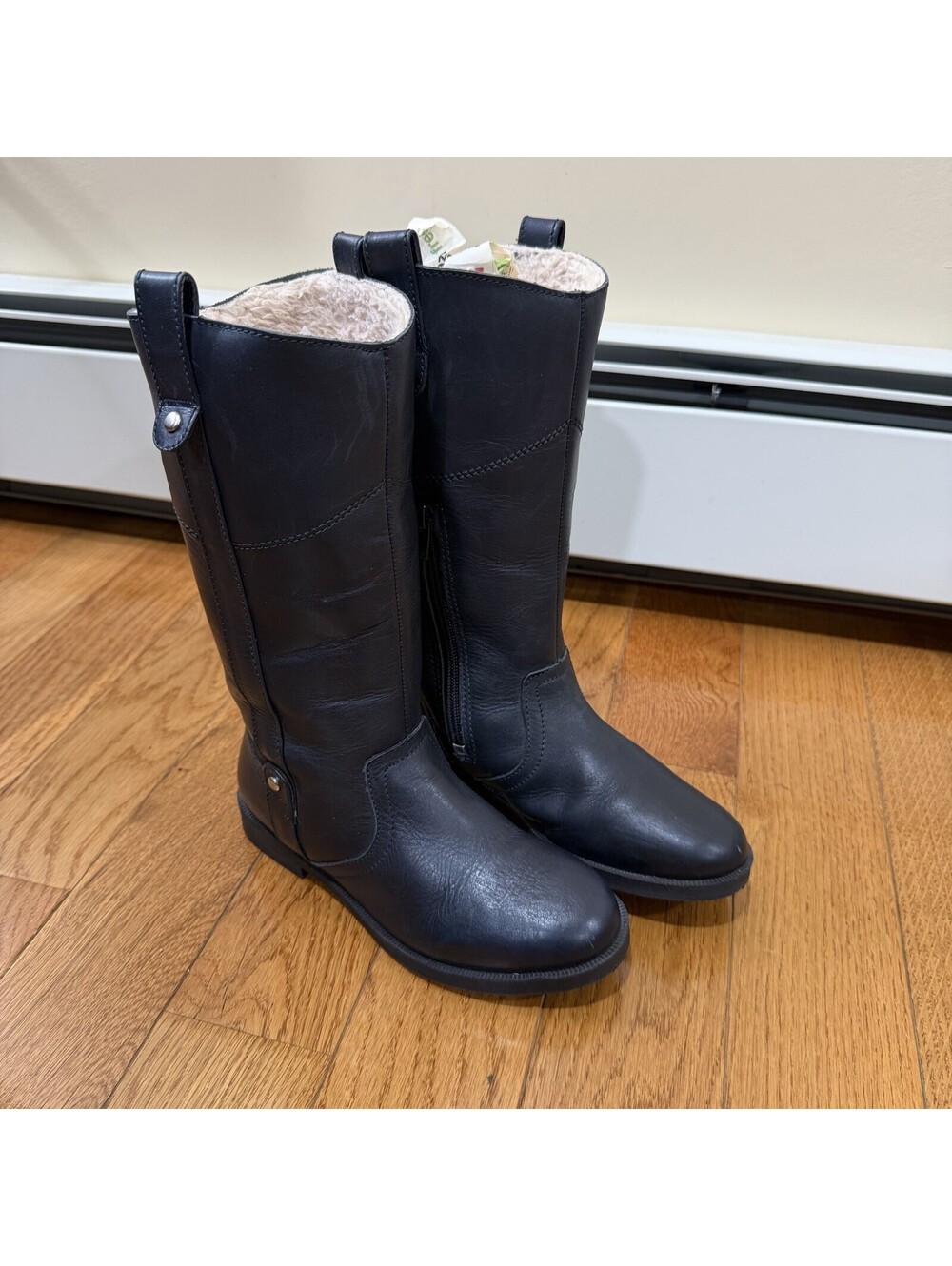 Size 33 Zara Girls leather tall boots  (girl)